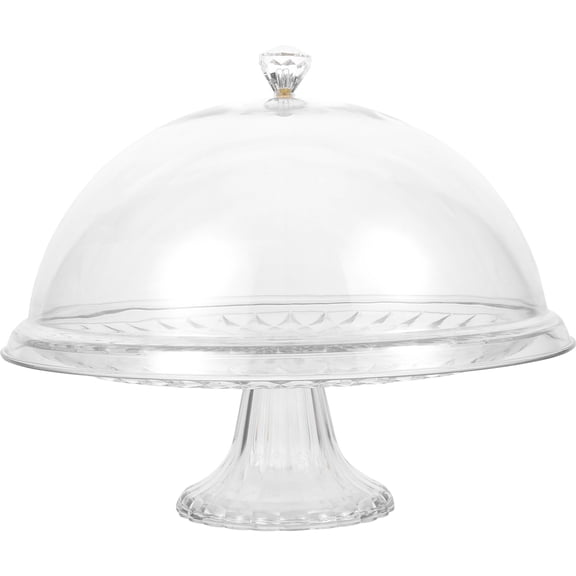 GOOHOCHY Tall Transparent Cake Stand with Lid, Bakery Display Tray and Desserts
