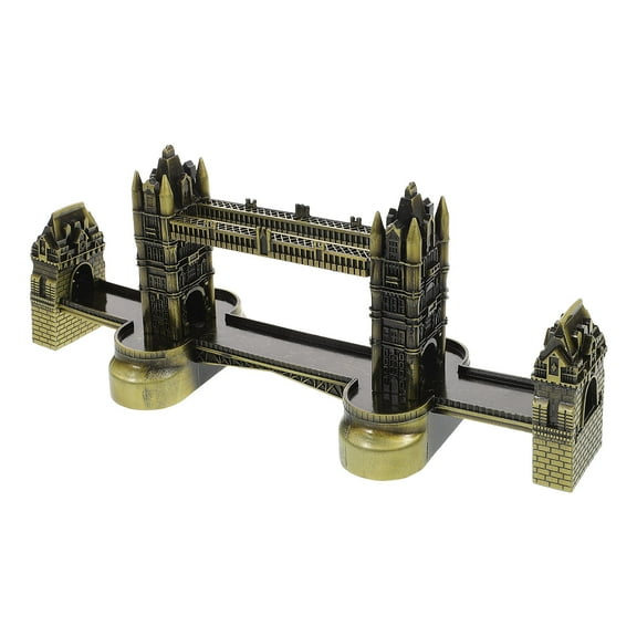 GETAJGHSD London Tower Bridge Model Metal Sculpture European Style Decor Coffee Color