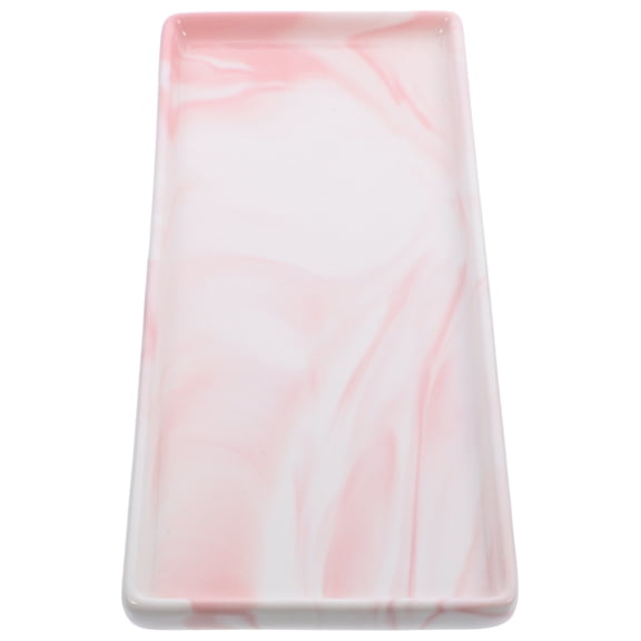 HINTRMENT Bathroom Tray Decor Storage Tray Ceramic Pink 1Set