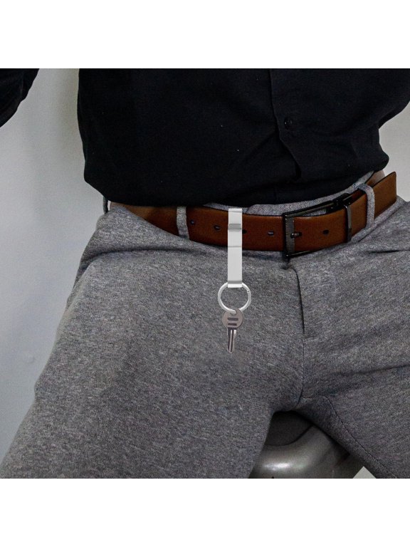 Metal keychain 1pcs men stainless steel rectangular shape everyday use