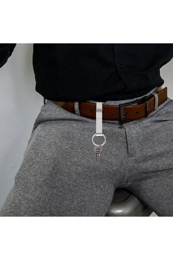 Keychain Men Silver 1Set Trapezoidal Key Holding Belt Attachment