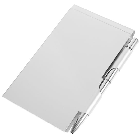 GOOHOCHY Metal Pocket Notebook with Pen Tearable Mini Notebook Holder Office Notepad