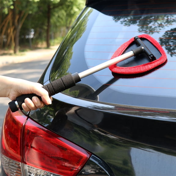 GOOHOCHY Microfiber Car Duster Extendable 180 Degree Rotation Car Home Cleaning Brush with 2 PCS Cleaning Heads