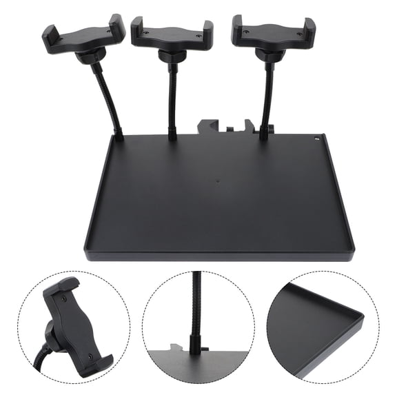GOOHOCHY  Microphone Stand Tray Sound Card Clip-on Bracket Mounted Clamp-on