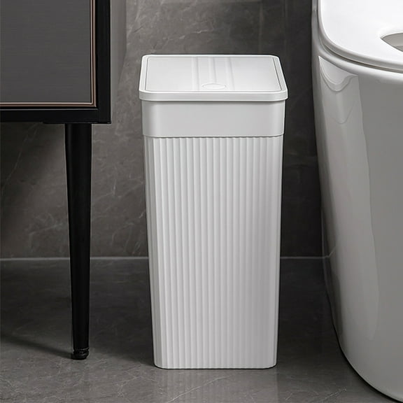 GOOHOCHY Mini Push Trash Can Office 34.00X26.00X17.50CM White