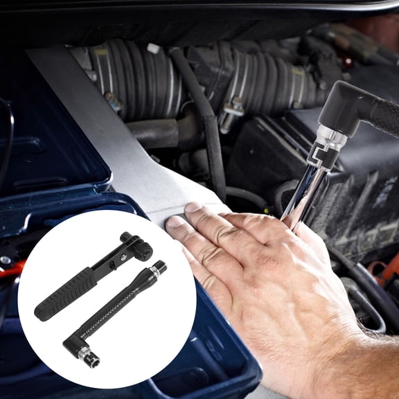 GOOHOCHY Mini Ratcheting Wrench Set Ratchet Wrench And L-Shaped Socket Wrench Kit Steel For Home Repairs Auto Maintenance Mechanical Tasks
