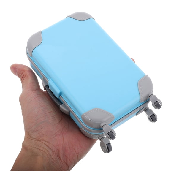 GOOHOCHY Mini Trolley Case Suitcases Doll House Accessories Travel Sky-blue