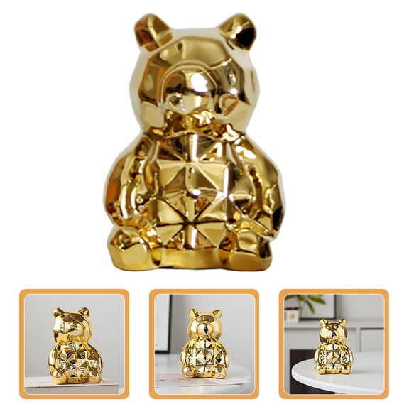 GOOHOCHY Miniature Bear Model Garden Decor Animal Figurine Appearance Decorative Office