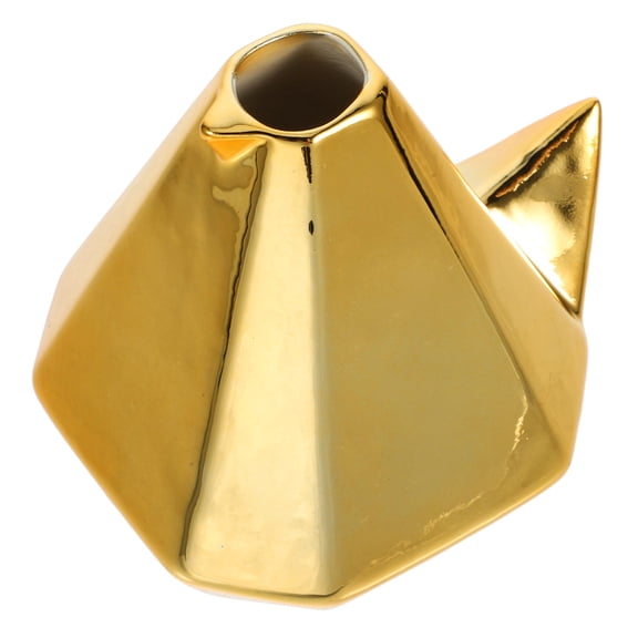 GOOHOCHY Minimalist Bird Shape Flower Vase Interior Decorative Ceramic Vase Small Golden Vase