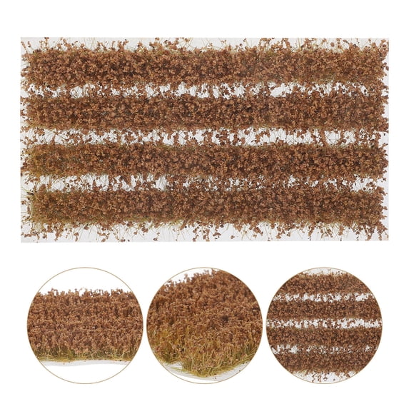 GOOHOCHY Static Grass Plastic Static Wheat Grass Model Light Brown 4 Strips per Box Landscape Decor