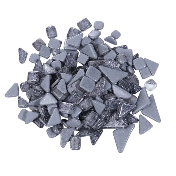 GOOHOCHY Crystal Glass Mosaic Stone Grey for DIY Home Decor Smooth Surface