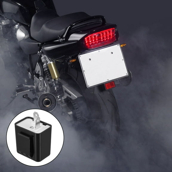 GOOHOCHY Motorbike Turn Signal Relay with Adjustable Strobe Frequency Black Plastic Copper 4pcs