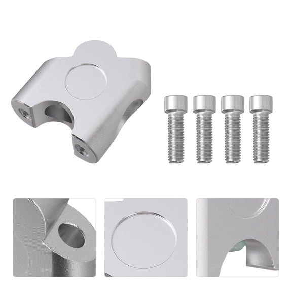GOOHOCHY Motorcycle Handlebar Riser for 22mm Bars Made of Aluminum Alloy Silver Color Increases Comfort
