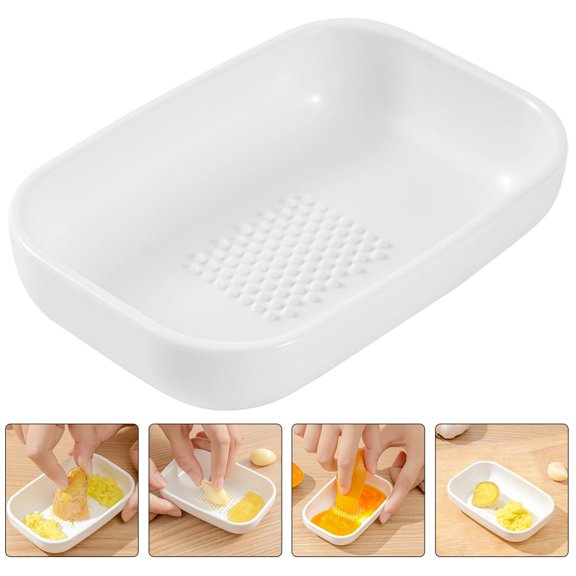 GOOHOCHY Multifunctional Garlic and Grater with ABS Plastic Body, Lightweight and Compact White Kitchen Tool