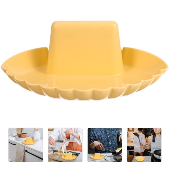 Mobutofu Yellow Spoon Rest 1 Piece, Kitchen Utensil Holder 7.3 x 5.9 x 2.6 Inches, and Easy to Clean