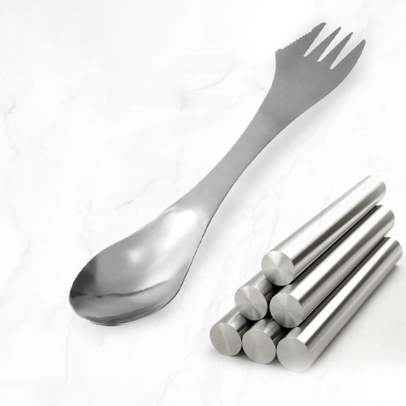 Mobutofu 2Pcs Three Purpose Spoon Stainless Steel Lightweight Multipurpose Fork for Home Use
