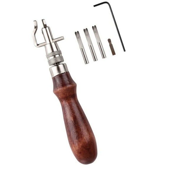 GOOHOCHY Multipurpose Tool Stitching Leather Tool Set Work 13X4cm Brown