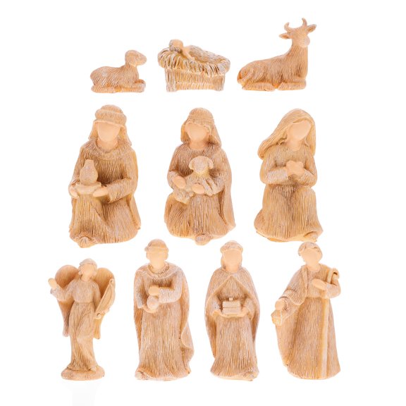 GOOHOCHY Nativity Set with Detailed Resin Figurines for Christmas Decor Beige Any Home or Church Scene 7 Inches