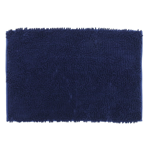 GOOHOCHY Navy Blue Bathroom Rug with Excellent Antiskid Bottom for Home Use Polyester