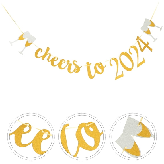 GOOHOCHY New Year Party Decorations Banner - Festive Greeting Decor for Holiday Celebrations and Seasonal Events