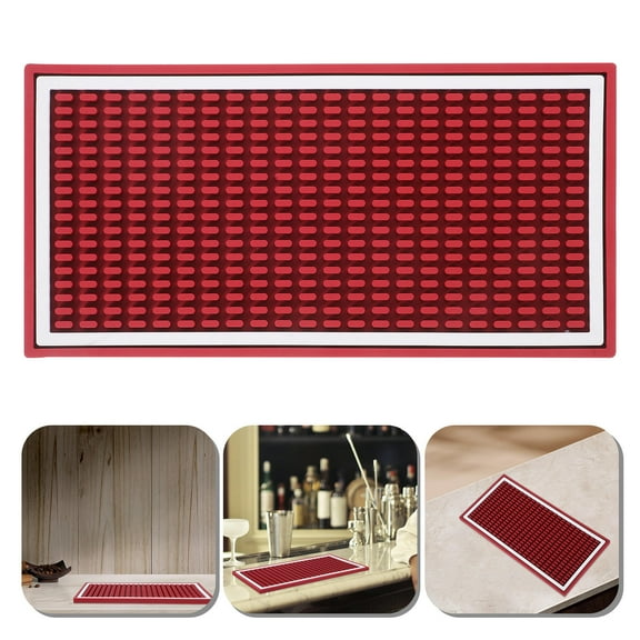 GOOHOCHY Service Counter Mats Drying Mat American White Edge PVC 1Pack 11.8X5.9X0.4In