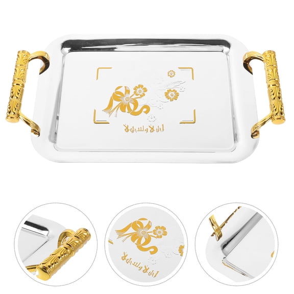 GOOHOCHY Oblong Serving Tray Functional Beverage Tray Travel 27X18CM