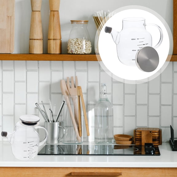 GOOHOCHY Olive Oil Bottle Olive Oil Cooking Glass Oiler Soy Sauce Bottle 17.5X10CM