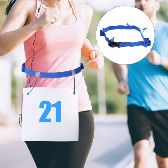 GOOHOCHY Outdoor Sports Belt Multi-function Match Number Plate Fixed Belt Running Competition Waist Belt (Pink)