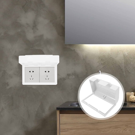 GOOHOCHY Outlet Cover Outdoor Waterproof Socket Box 18.70X11.50X4.50CM White