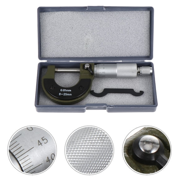 GOOHOCHY Outside Micrometer Caliper Measuring Tool, Carbon Steel, 0-1 Inch Range for Accurate Precision Measurements