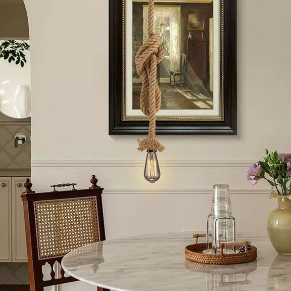 GOOHOCHY  Overhead Light Fixture Outdoor Lights Rope Ceiling Lamp Retro Decor