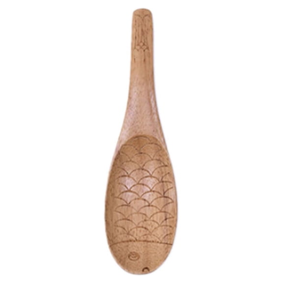 GOOHOCHY Paddle Spoons Fish Scale Texture Spoon Fish Shape Spoon 16.00X4.00X1.00CM