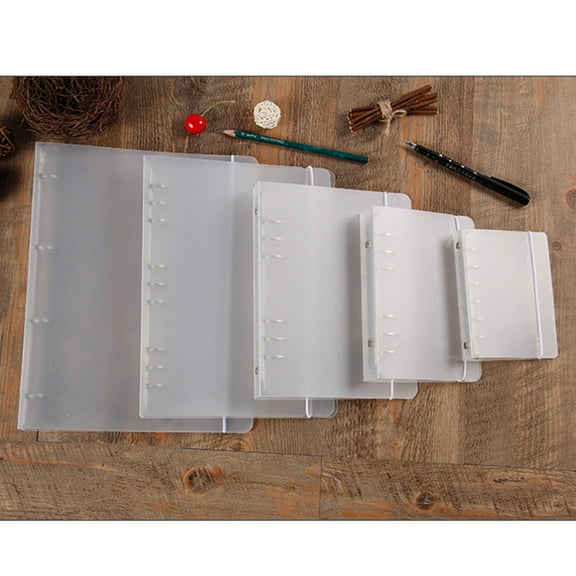 GOOHOCHY Paper PP File Folders with Inner Clip Semi Transparent Folder Expanding File Office Supplies for Loose-leaf Note(Band in Random Color)