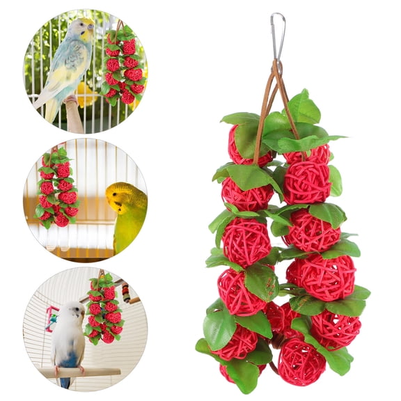 GOOHOCHY Parrot Toy Bird Foraging Shredder Hanging Toys Birds Rattan Pet Supplies