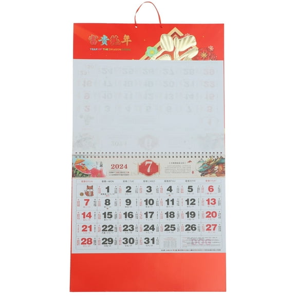 GOOHOCHY Perpetual Calendar Year of The Dragon Easy to Hang