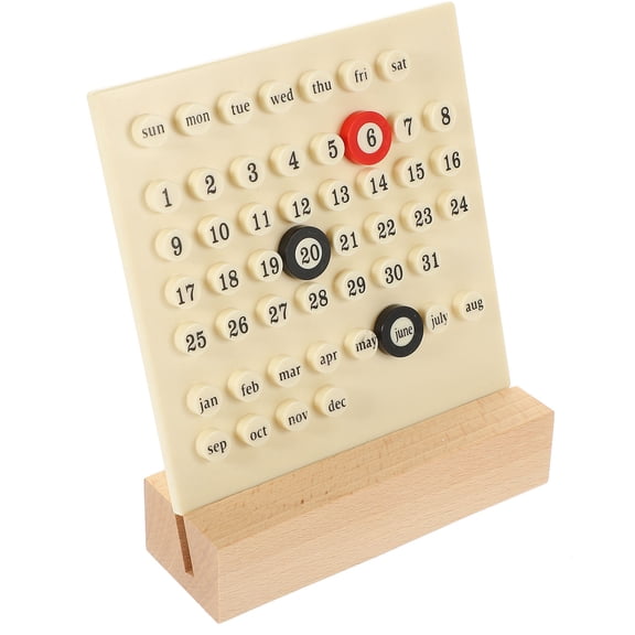 GOOHOCHY Perpetual Desk Calendar Rotating Design Space-Saving Office Accessory for Home and Work
