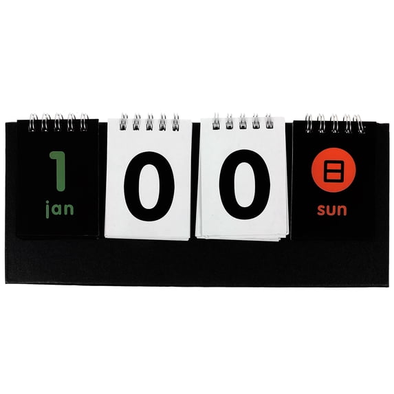 Mobutofu Black Perpetual Calendar For Housewarming 1Pcs 9.9*4.0in