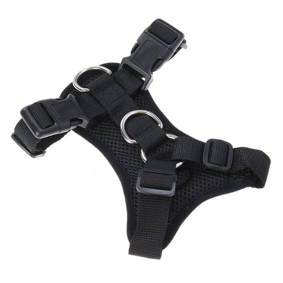 GOOHOCHY Pet Dog Adjustable Mesh Cloth Fabric Chest Harness Size XS (Black)