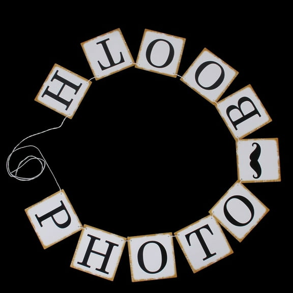 Mobutofu Paper Photo Booth Gar Wedding Banner with Mustache Design for Bridal Party Decoration