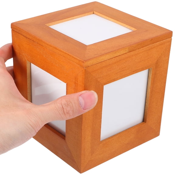 GOOHOCHY Photo Cube Keepsake Box with Picture Frame - Decorative Photo Display Box for Centerpieces and Home Decor