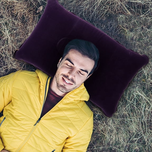 HINTRMENT Travel Pillow Super Thick Flocking Fabric 1Pcs 14.2x10.2x3.9in