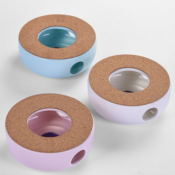 GOOHOCHY Pink Ceramic Candle Base Stand Milk Warmer Travel