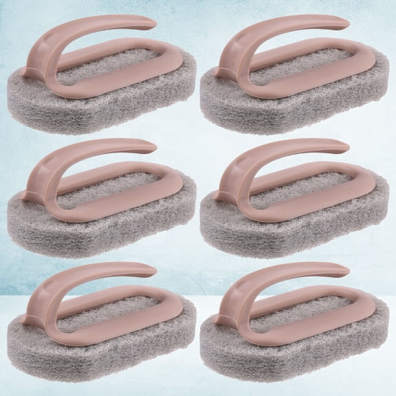 GOOHOCHY Pink Cleaning Brush with Handle Made of Durable PP Material for Kitchen and Bathroom Use 6 Pieces