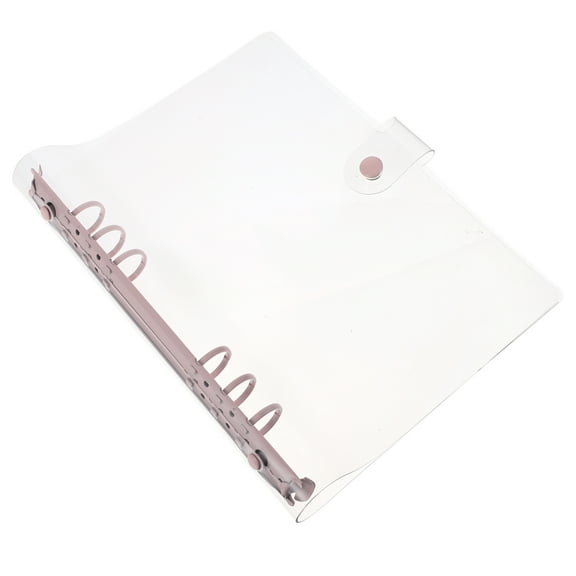 GOOHOCHY Pink PVC Mini Binder with Transparent Cover for Home Use 1.5 Inch Loose Leaf Binder Rings