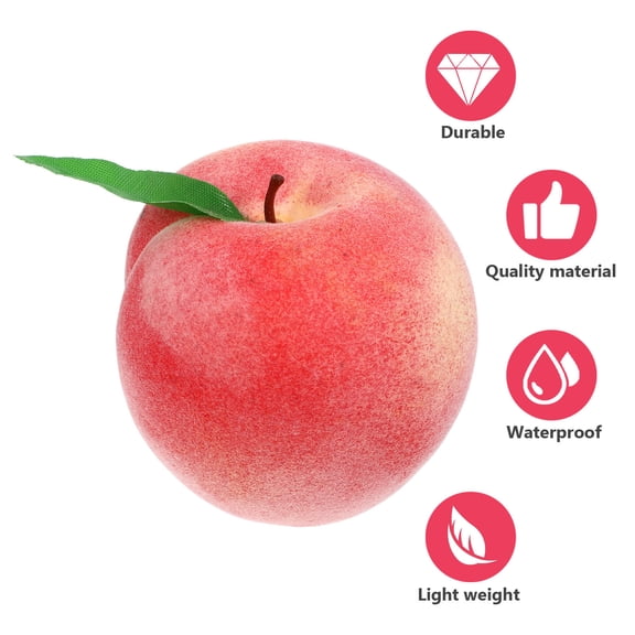FUTUREORYY 5Pcs Simulation Peach Ornament Pink Artificial Fruit Model for Home Office Decor