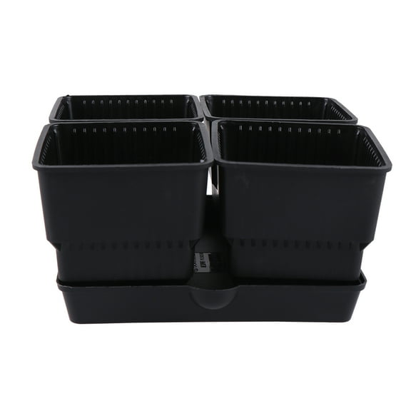 HONMEET Small Bonsai Pot Plastic Flowerpots Planter Box Black 1 Windowsill Garden