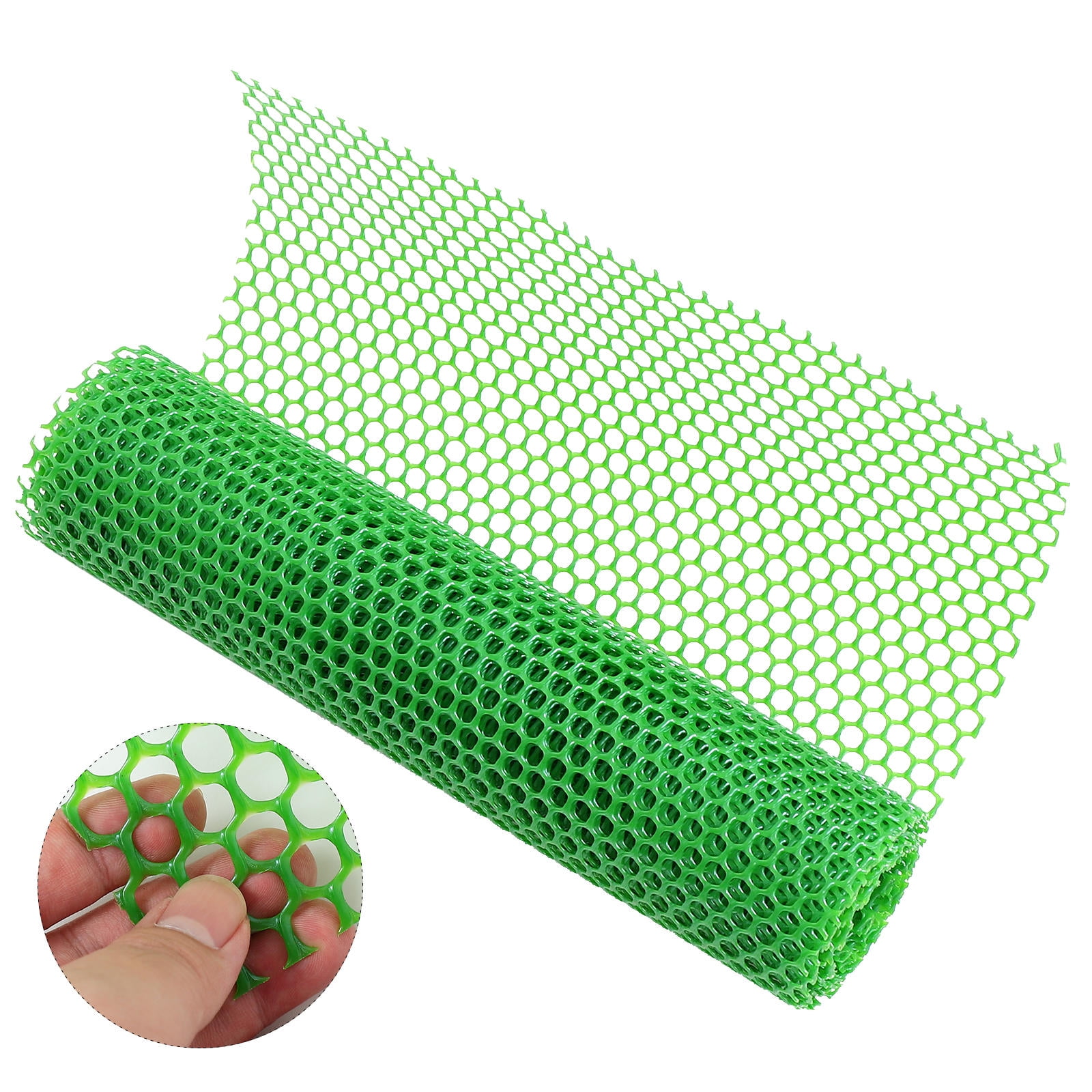 FUEENIRVA Heavy Duty Green Plastic Mesh Netting for Outdoor Garden Fences and Poultry , Weather Resistant Cover