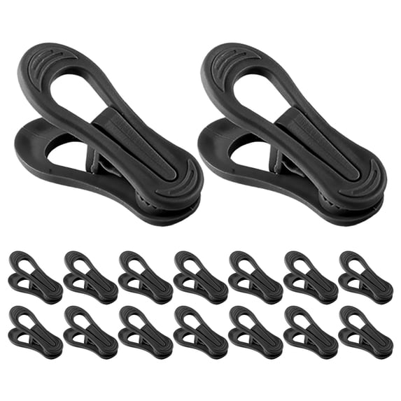 GOOHOCHY 30 Pcs Black Plastic Clothespins for Hanging Clothes Quilts and Sheets WindProof Clips