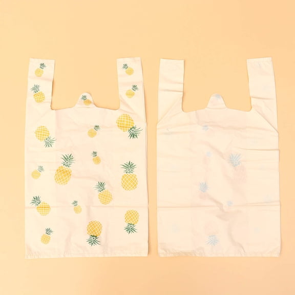 GOOHOCHY 50pcs Lightweight Plastic Shopping Bags with Design, Portable Storage Pouches for Daily Use and Convenience