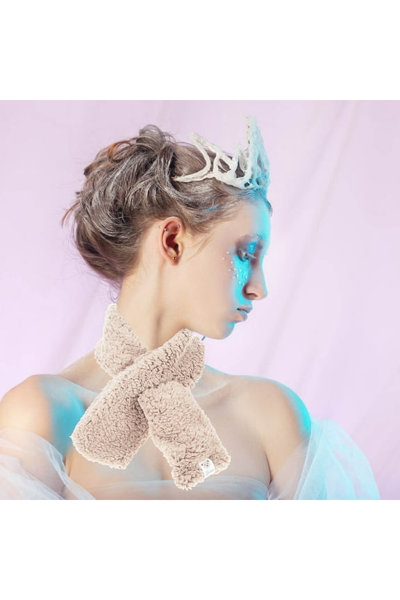 Plush Scarf Warm Neck Warmer Rectangle Winter Soft Wrap Furry Thick Ski Scarf